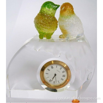 crystal figurine timepiece